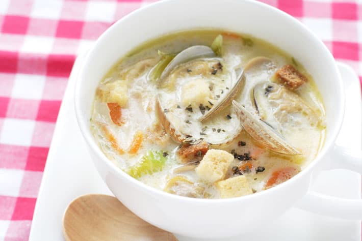 豆乳クラムチャウダー