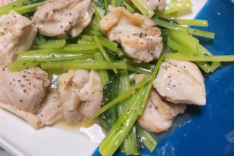 鶏もも肉と小松菜のとろみ炒め