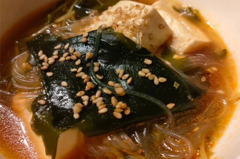 スンドゥブチゲ風春雨スープ